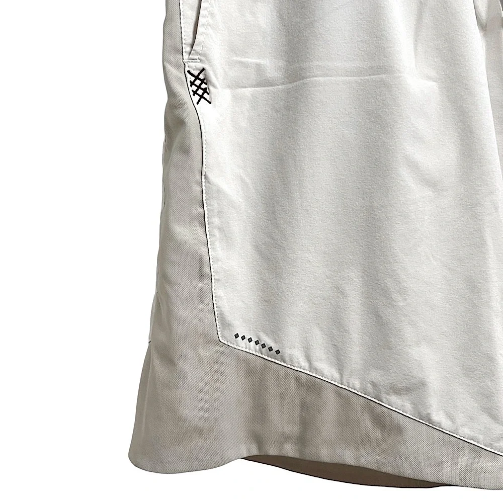 RHONE MENS TWO TONE OFF WHITE ATHLETIC PERFORMANCE PHASE LINED SHORTS SIZE XL